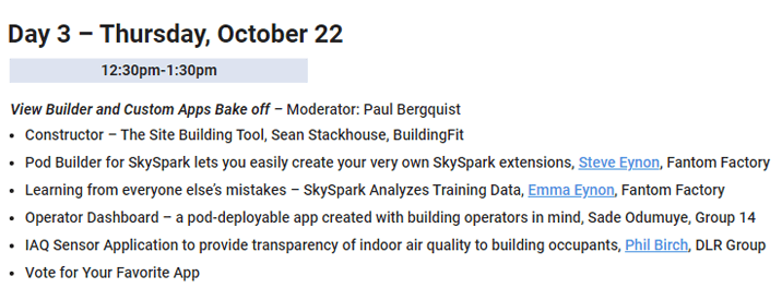 ViewBuilder Bakeoff agenda